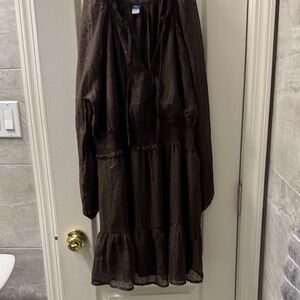 Old Navy Chocolate Long-Sleeve Dress